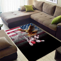 Custom Patriotic Eagle Bowling Area Rug with American Flag Strike Design - Wonder Print Shop