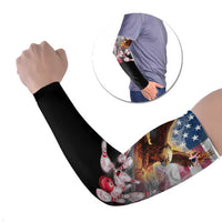 Custom Patriotic Eagle Bowling Arm Sleeves with American Flag Strike Design - Wonder Print Shop