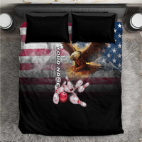 Custom Patriotic Eagle Bowling Bedding Set with American Flag Strike Design - Wonder Print Shop