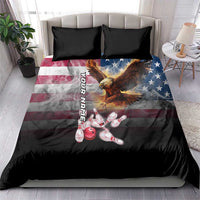 Custom Patriotic Eagle Bowling Bedding Set with American Flag Strike Design - Wonder Print Shop