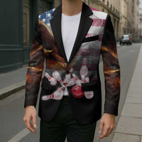 Custom Patriotic Eagle Bowling Blazer with American Flag Strike Design - Wonder Print Shop