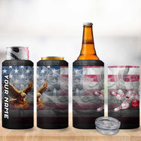 Custom Patriotic Eagle Bowling 4 in 1 Can Cooler Tumbler with American Flag Strike Design - Wonder Print Shop