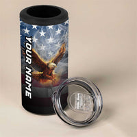 Custom Patriotic Eagle Bowling 4 in 1 Can Cooler Tumbler with American Flag Strike Design - Wonder Print Shop