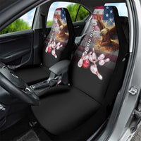 Custom Patriotic Eagle Bowling Car Seat Cover with American Flag Strike Design - Wonder Print Shop