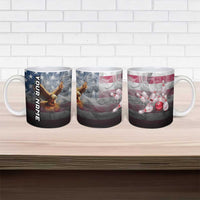 Custom Patriotic Eagle Bowling Ceramic Mug with American Flag Strike Design - Wonder Print Shop