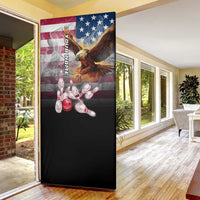 Custom Patriotic Eagle Bowling Door Cover with American Flag Strike Design - Wonder Print Shop