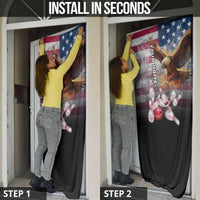 Custom Patriotic Eagle Bowling Door Cover with American Flag Strike Design - Wonder Print Shop