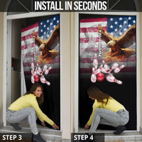 Custom Patriotic Eagle Bowling Door Cover with American Flag Strike Design - Wonder Print Shop