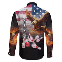 Custom Patriotic Eagle Bowling Family Matching Tank Maxi Dress and Hawaiian Shirt with American Flag Strike Design - Wonder Print Shop