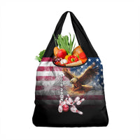 Custom Patriotic Eagle Bowling Grocery Bag with American Flag Strike Design - Wonder Print Shop
