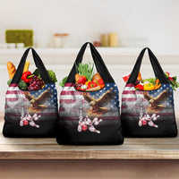 Custom Patriotic Eagle Bowling Grocery Bag with American Flag Strike Design - Wonder Print Shop