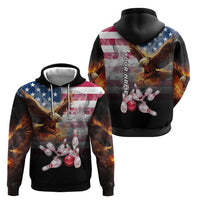 Custom Patriotic Eagle Bowling Hoodie with American Flag Strike Design - Wonder Print Shop