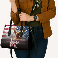 Custom Patriotic Eagle Bowling Leather Bag with American Flag Strike Design - Wonder Print Shop