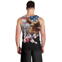 Custom Patriotic Eagle Bowling Men Tank Top with American Flag Strike Design - Wonder Print Shop