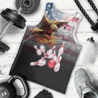Custom Patriotic Eagle Bowling Men Tank Top with American Flag Strike Design - Wonder Print Shop