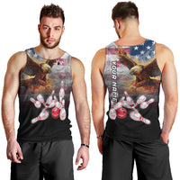 Custom Patriotic Eagle Bowling Men Tank Top with American Flag Strike Design - Wonder Print Shop