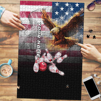 Custom Patriotic Eagle Bowling Puzzle with American Flag Strike Design - Wonder Print Shop