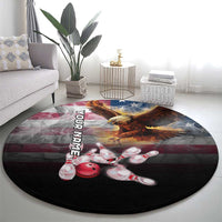 Custom Patriotic Eagle Bowling Round Carpet with American Flag Strike Design - Wonder Print Shop