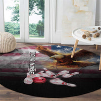 Custom Patriotic Eagle Bowling Round Carpet with American Flag Strike Design - Wonder Print Shop