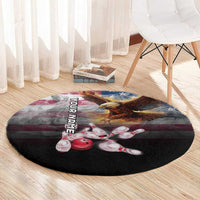 Custom Patriotic Eagle Bowling Round Carpet with American Flag Strike Design - Wonder Print Shop