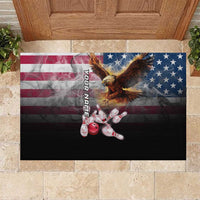 Custom Patriotic Eagle Bowling Rubber Doormat with American Flag Strike Design - Wonder Print Shop