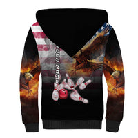 Custom Patriotic Eagle Bowling Sherpa Hoodie with American Flag Strike Design - Wonder Print Shop