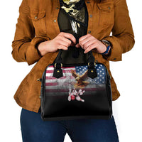 Custom Patriotic Eagle Bowling Shoulder Handbag with American Flag Strike Design - Wonder Print Shop