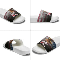 Custom Patriotic Eagle Bowling Slide Sandals with American Flag Strike Design - Wonder Print Shop
