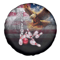 Custom Patriotic Eagle Bowling Spare Tire Cover with American Flag Strike Design - Wonder Print Shop