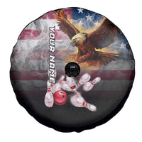 Custom Patriotic Eagle Bowling Spare Tire Cover with American Flag Strike Design - Wonder Print Shop