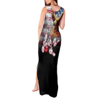 Custom Patriotic Eagle Bowling Tank Maxi Dress with American Flag Strike Design - Wonder Print Shop