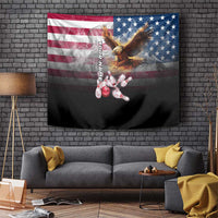Custom Patriotic Eagle Bowling Tapestry with American Flag Strike Design - Wonder Print Shop