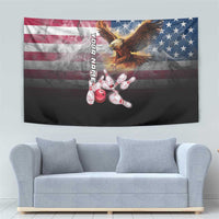 Custom Patriotic Eagle Bowling Tapestry with American Flag Strike Design - Wonder Print Shop