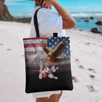 Custom Patriotic Eagle Bowling Tote Bag with American Flag Strike Design - Wonder Print Shop