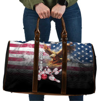 Custom Patriotic Eagle Bowling Travel Bag with American Flag Strike Design - Wonder Print Shop