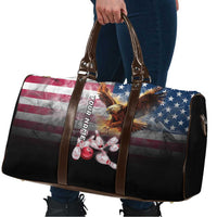 Custom Patriotic Eagle Bowling Travel Bag with American Flag Strike Design - Wonder Print Shop