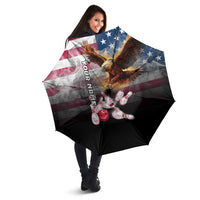 Custom Patriotic Eagle Bowling Umbrella with American Flag Strike Design - Wonder Print Shop