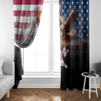 Custom Patriotic Eagle Bowling Window Curtain with American Flag Strike Design - Wonder Print Shop