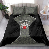 Custom Camouflage Bowling Bedding Set with Red Strike Ball Graphic - Wonder Print Shop