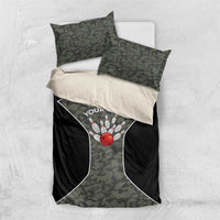 Custom Camouflage Bowling Bedding Set with Red Strike Ball Graphic - Wonder Print Shop