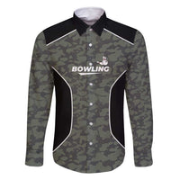 Custom Camouflage Bowling Family Matching Long Sleeve Bodycon Dress and Hawaiian Shirt with Red Strike Ball Graphic - Wonder Print Shop