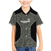 Custom Camouflage Bowling Family Matching Mermaid Dress and Hawaiian Shirt with Red Strike Ball Graphic - Wonder Print Shop