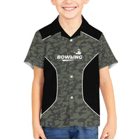 Custom Camouflage Bowling Family Matching Puletasi and Hawaiian Shirt with Red Strike Ball Graphic - Wonder Print Shop