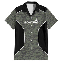 Custom Camouflage Bowling Family Matching Short Sleeve Bodycon Dress and Hawaiian Shirt with Red Strike Ball Graphic - Wonder Print Shop