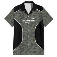 Custom Camouflage Bowling Hawaiian Shirt with Red Strike Ball Graphic - Wonder Print Shop