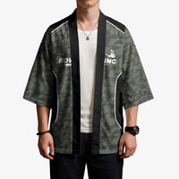 Custom Camouflage Bowling Kimono with Red Strike Ball Graphic - Wonder Print Shop