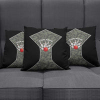 Custom Camouflage Bowling Pillow Cover with Red Strike Ball Graphic - Wonder Print Shop