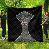 Custom Camouflage Bowling Quilt with Red Strike Ball Graphic - Wonder Print Shop