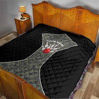 Custom Camouflage Bowling Quilt with Red Strike Ball Graphic - Wonder Print Shop