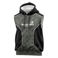 Custom Camouflage Bowling Sleeveless Hoodie with Red Strike Ball Graphic - Wonder Print Shop